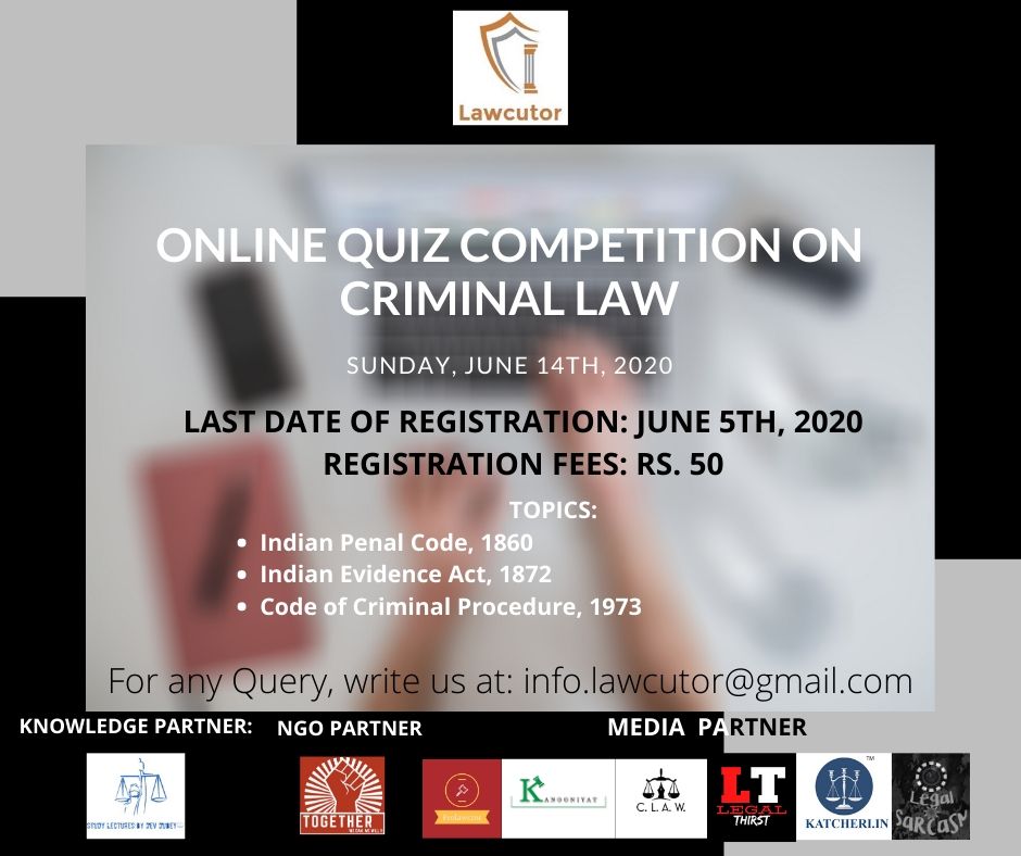 ONLINE QUIZ COMPETITION ON CRIMINAL LAW: APPLY BY JUNE 5TH, 2020