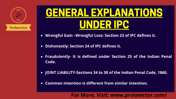 General Explanations : Indian Penal Code Notes