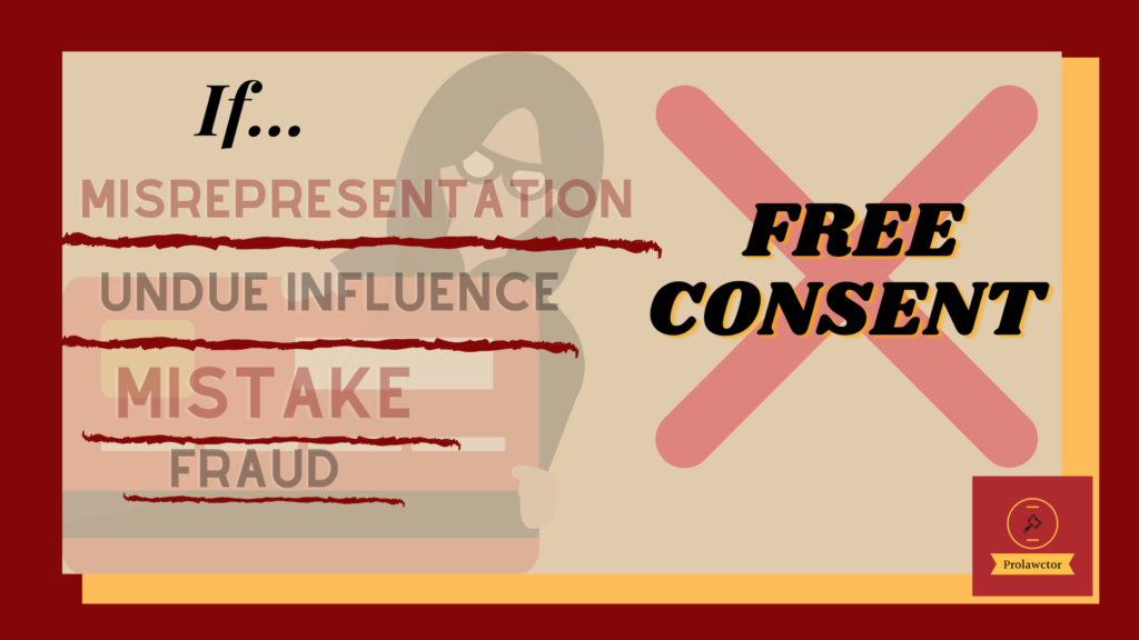 Under what condition the consent is not considered as free consent?