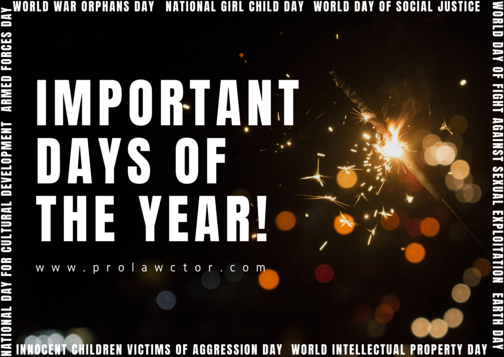 Important Days of the Year-Prolawctor